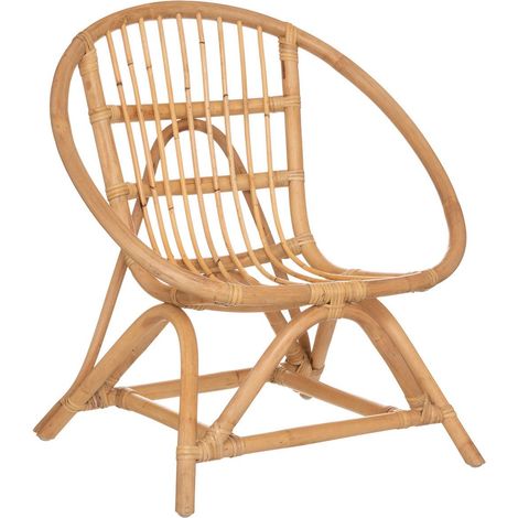 Atmosphera – Fauteuil enfant en rotin beige – Dimensions L. 54 x P. 42 x H. 58 cm – Hauteur d'assise 28 cm – Confort optimal pour lecture (1/4)