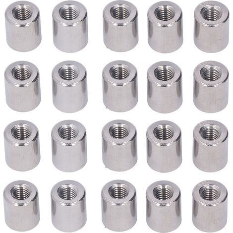 20 écrous de couplage cylindriques M6 femelle 304 (1/5)