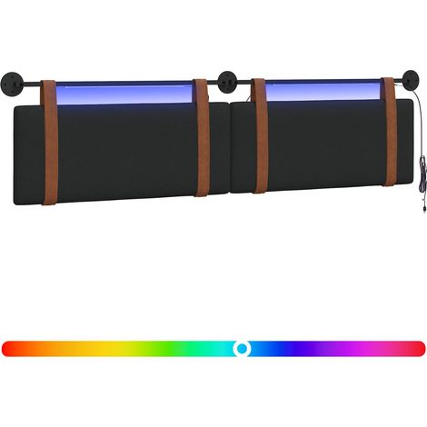 Maison Exclusive - Testiera sospesa Con luce LED Nero PU Antico (1/5)