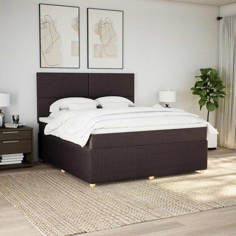 vidaXL Sommier à lattes de lit avec matelas Marron foncé 180x200 cm (1/5)