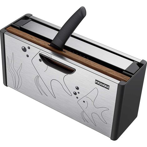 Franke 112.0619.946. Tipo di montaggio: Libera installazione, Colore del prodotto: Legno, Nero, Acciaio inox, Materiali: Noce, Acciaio inox. Larghezza: 408 mm, Profondità: 133 mm, Altezza: 200 mm. ... (1/5)