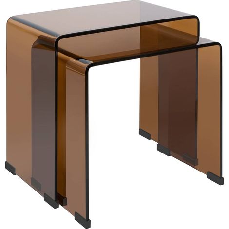 lot de 2 tables gigognes rectangulaires Lénia ambre - Atmosphera créateur d'intérieur (1/4)