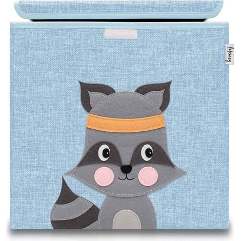 Boîte de rangement en tissu pour enfant "raton laveur" avec couvercle, compatible Ikea Kallax Lifeney (1/5)