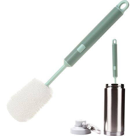 Nettoyage des Bouteilles Brosse pour Bouteilles Sport à Longue poignée,Brosses Nettoyage biberon en éponge réutilisable Brosse pour Bouteille d'eau en Verre