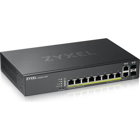 ZyXEL Switch 10x GE GS2220-10HP 8Port+2xSFP/Rj45 (GS2220-10HP-EU0101F) (1/4)