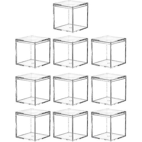 Lot de 10 mini boîtes cadeaux en plastique pour bonbons, biscuits et friandises de Noël. (1/3)