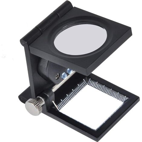 Loupe de comptage de fil 10X avec éclairage LED, support pliant – DELKEVIC