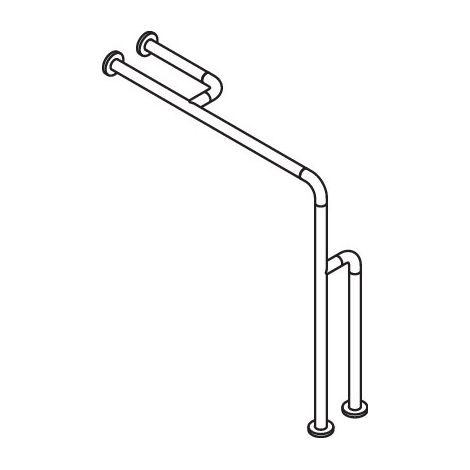 HEWI 801.22.8400 98 Boden-Wandstützgriff mit Stützlast bis 300 kg der Serie 801, Polyamid, Achsmaße: 834 mm breit, 850 mm hoch und 135 mm tief, links- und rechts montierbar, in HEWI Farbe 98 (Signalwe (1/2)