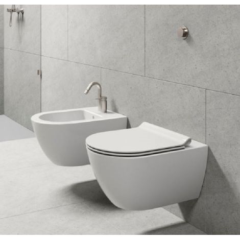 Water Pura sospeso senza brida cm. 55x36 bianco lucido di (1/5)