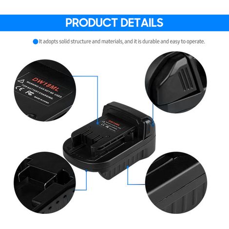 Adaptateur convertisseur de batterie de remplacement pour convertir une batterie au lithium Dewalt 18V-20V en batterie pour outils électriques Milwaukee 18V (1/4)