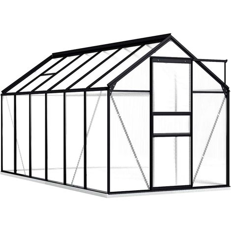 Greenhouse with Base Frame Anthracite Aluminium 7.03 m² vidaXL (1/5)