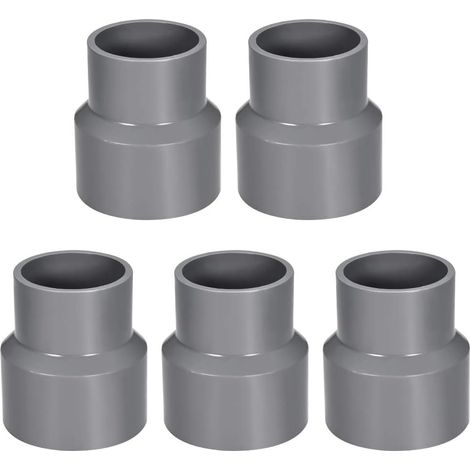 Raccord Réducteur PVC - Lot De 5 - Gris - 50mm x 63mm - Étanche - Pour Eau Et Drainage (1/3)