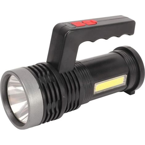 Lampe poche USB – projecteur LED portable – alliage aluminium – IPX4 étanche – rechargeable – lumière latérale COB (1/5)