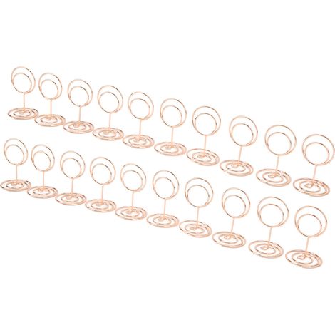 Lot de 20 supports de plaque d'immatriculation de bureau, ronds, stables, en métal électroplaqué, largement utilisés pour les mariages, les fêtes, les sièges de bureau et de couleur or rose.