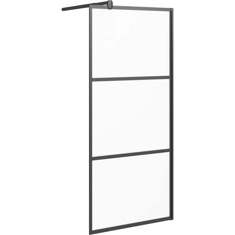 Maison Exclusive - Parete Doccia Walk in 80x195 cm in Vetro Smerigliato ESG Nero (1/5)