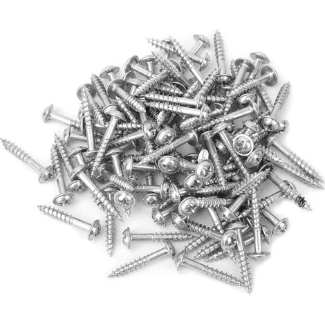 Set di 100 viti autofilettanti oblique M4-25mm zincate per utensili elettronici e meccanici.