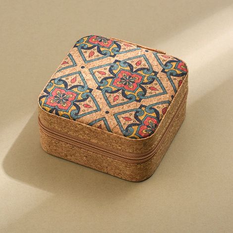 Scatola porta accessori mare, terra e aria, portagioie portatile, portagioie, portatile, accessori, contenitore, scatola porta accessori (quadrifoglio)