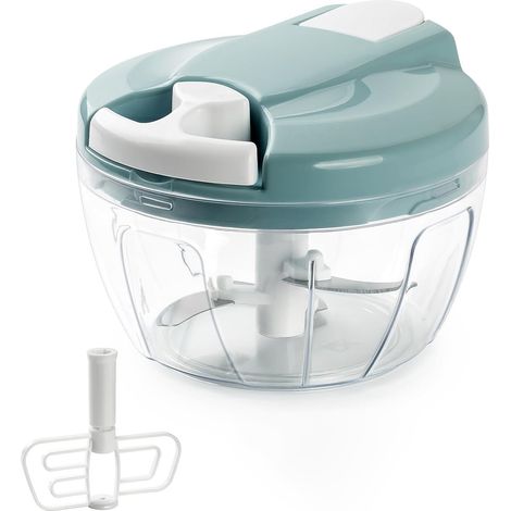 Mini Hachoir Manuel 520ml, Coupe Oignon Manuel Acier Inoxydable 3 Lames (1/5)
