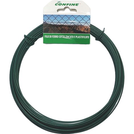 Confine FILO DI FERRO COTTO ZINCATO E PLASTIFICATO Ø filo mm.1,40 mt. 20