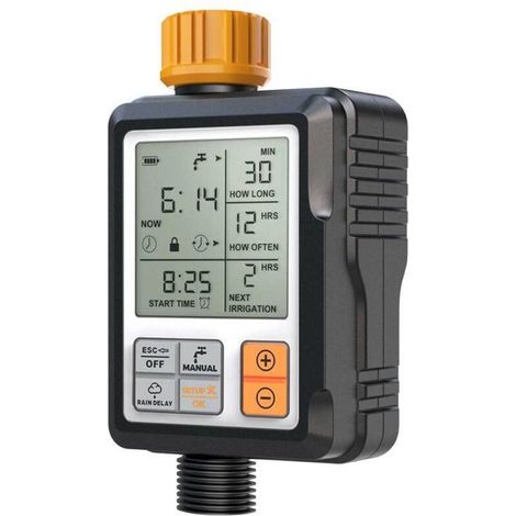 Minuteur d'arrosage automatique pour jardin, avec temporisateur de tuyau d'arrosage, sécurité enfant, étanchéité IP65 et grand écran LCD. (1/5)