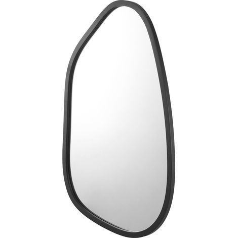 Specchio da parete asimmetrico 80 x 58 cm nero opaco 030007902