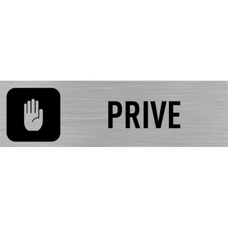Signaletique.Biz France – Plaque de porte adhésive aspect aluminium brossé 170x50 mm – Signalétique pour espaces réservés – Installation facile sans perçage
