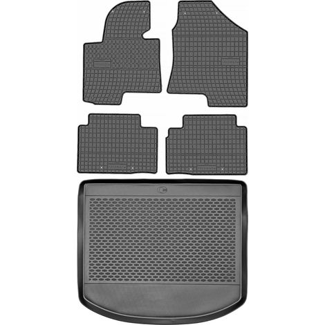 Ensemble de tapis de sol en caoutchouc pour Kia Sportage III SUV (2010-2016) + tapis de coffre (1/5)