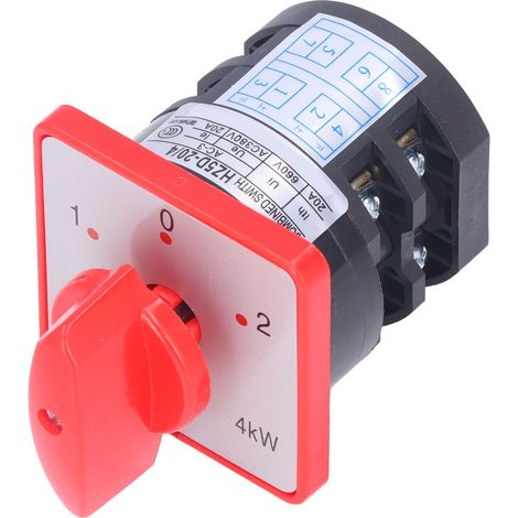 Sélecteur commutateur à came 2 pôles 3 positions pour moteur AC380V interrupteur de remplacement PP 20A 4kW bouton rotatif (1/5)