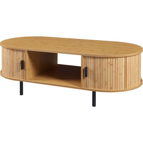 Table basse console d'appoint 120 x 55 x 40 cm bambou naturel