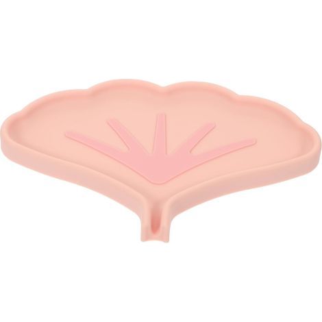 Porte Silicone Forme Ginkgo Support Décoratif pour Salle de Bain et Cuisine Design Élégant Facile à Nettoyer Évacuation Eau Intégrée Couleur Rose (1/5)