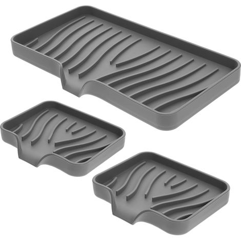Soap Dishes for Bathroom Self Draining Non Slip 3 Piece Set
