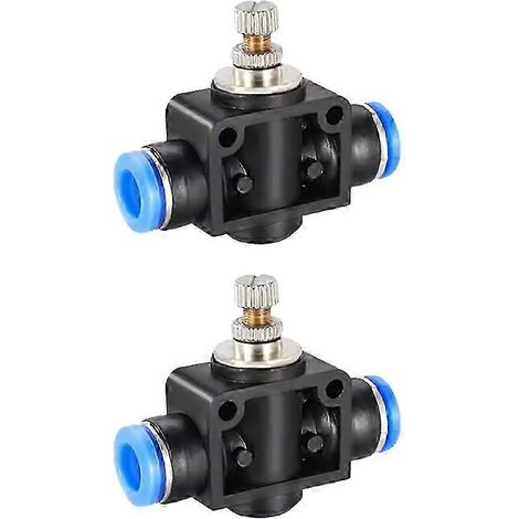 Lot de 2 vannes d'étranglement SA, vannes de contrôle d'air, raccords à pression pour tuyaux d'eau, flexibles et tuyaux d'arrosage, 6 mm, 8 mm et 10 mm. (1/5)