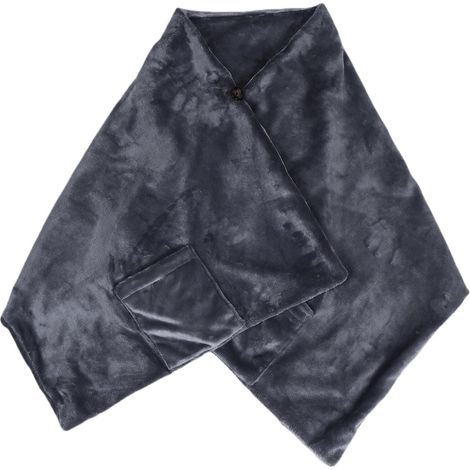 Couverture Portable Chauffante USB – Châle Chauffant électrique avec Contrôle de 3 Températures, Tissu mélangé Doux, Design Poncho à Bouton-Pression pour Le Camping en Voiture, 63 X 23,6 (1/5)