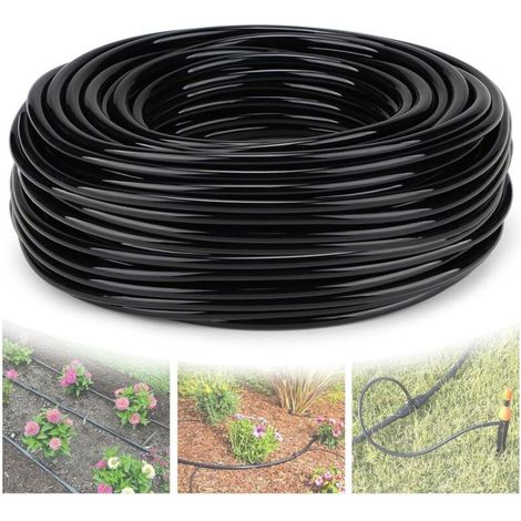 Tuyau d'Arrosage Goutte à Goutte 50m, Tuyau d'Arrosage Goutte à Goutte 4mm Micro Drip Conduite d'Eau Plastique pour Jardin, Potager, Industrie (1/5)