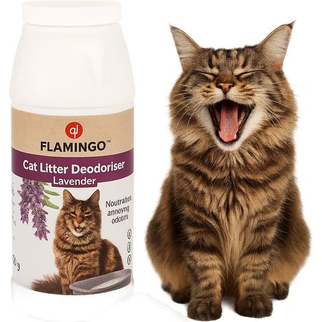 Désodorisant de Litière pour Chat avec Parfum de Lavande – Neutralise Les Mauvaises Odeurs, Non Toxique et Sûr (1/3)
