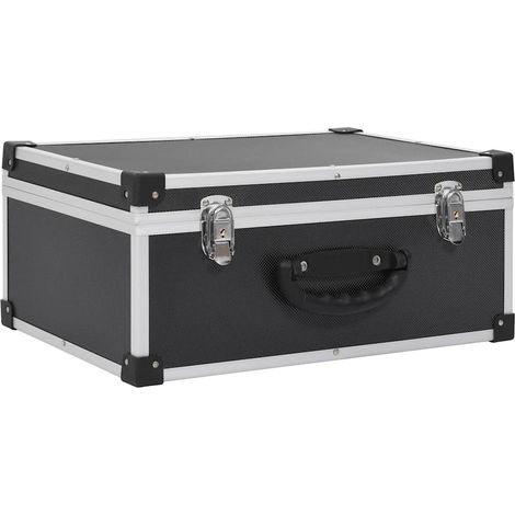 vidaXL Maletín para 60 CD aluminio y ABS negro (1/2)