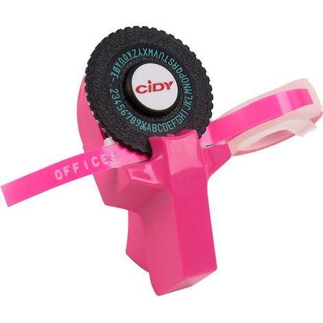 Mini-Etikettendrucker, tragbar, manuell, DIY 3D-Prägeetikettenschreiber, Drucker, Schreibmaschine aus PVC-Kunststoff, 9-Pink (1/5)