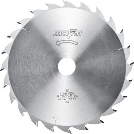 MAFELL Lame carbure 24 dents pour K85 - 092591 - 237 mm - 2.5 mm - 30 mm - 24 dents (1/2)