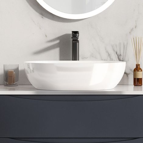 Orbit Neo Sit-On Countertop Basin 560mm Wide - 0 Tap Hole (1/4)