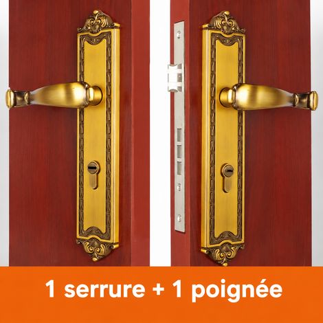 Serrure à poignée droite bronze antique pour porte double réf 6497 2 kg – Livraison gratuite