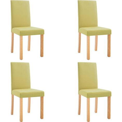 Dining Chairs 4 pcs Green Fabric vidaXL (1/5)