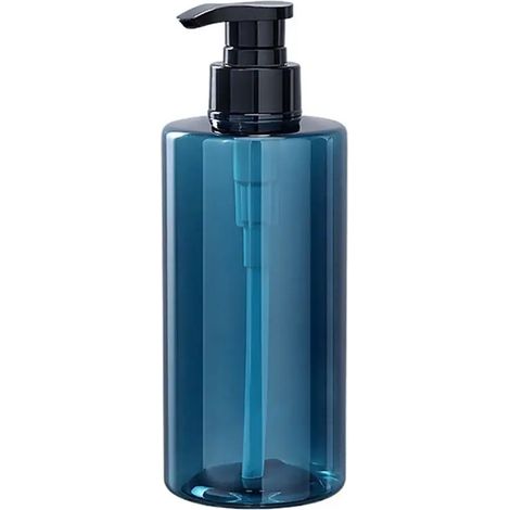 Distributeur de savon rechargeable (Bleu - 500 ml) - Cylindre vide et rigide - Flacons de lotion et de shampoing pour adultes (1/5)