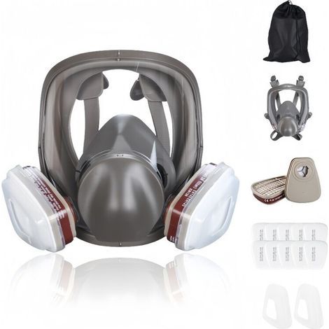 Masque de protection intégral anti-buée – Respirateur pour peinture et produits chimiques – Filtre en coton inclus – Ajustement silicone confortable – Grid Cool - 1Masque (1/4)