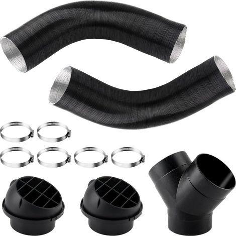 Conduit de Tuyau de Chauffages Automatique 75 mm Y Pièce  Accessoires de Chauffages Auxiliaire avec Sortie D'air Chaud Colliers de Serrage pour Chauffage Diese Chauffage de Voiture (1/5)