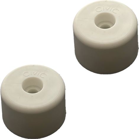 Lot de 2 butoirs de sol Maxigom MADE IN FRANCE en élastomère blanc. Diamètre 40mm et hauteur 25mm. (1/4)