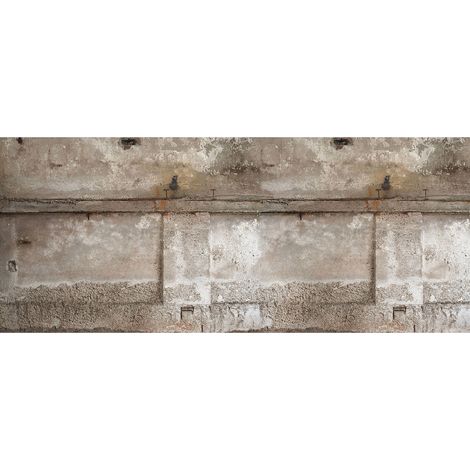 Papier peint panoramique original pour bureau | Tapisserie panoramique grise pour salon | Papiers peints panoramiques imitation béton industriel - 250 x 600 cm (6 pièces) (1/2)