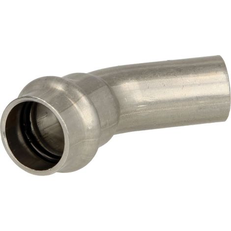 Coude 45° à sertir en inox FM15 mm profil V