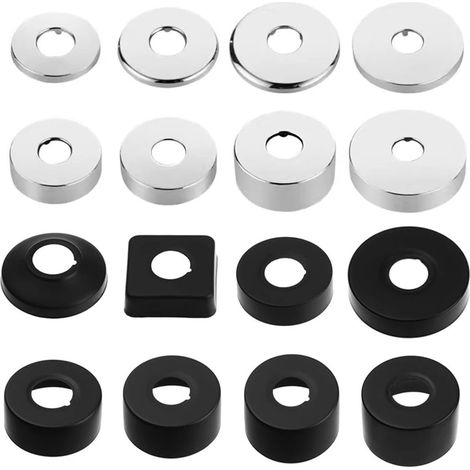 Lot de 2 rosace robinet Ø 25 mm (3/4") - mitigeur douche,rosace douche, pour robinets robinets, radiateurs(argent, 66 x 30) Argent 6630 (1/5)