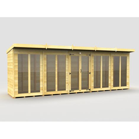 20 x 4 Pent Summer House (Full Height Window)