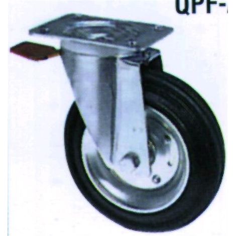 Blinky Ruote Gommate Base Girevole Con Freno 100X28Mm
